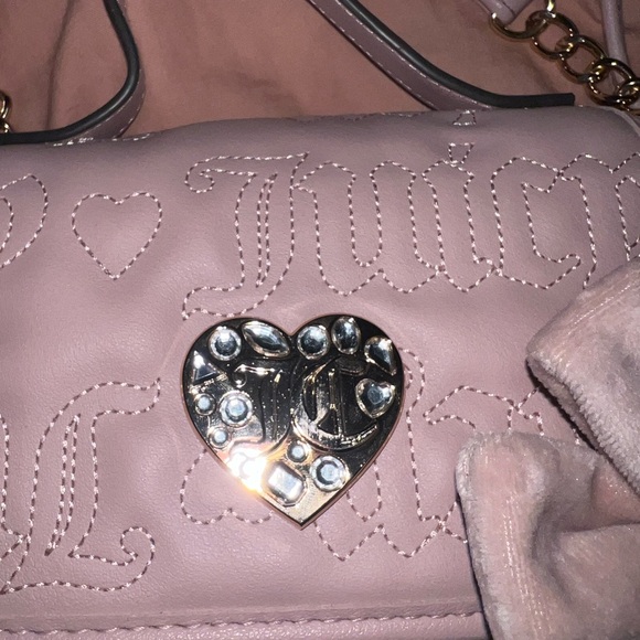 Juicy Couture Dusty Rose Pink Crossbody Bag with Gold hardware and rhinestones - Picture 3 of 5
